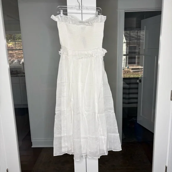 NWT J. Crew Ravenna Dress Maxi Ramie White - Picture 3 of 9